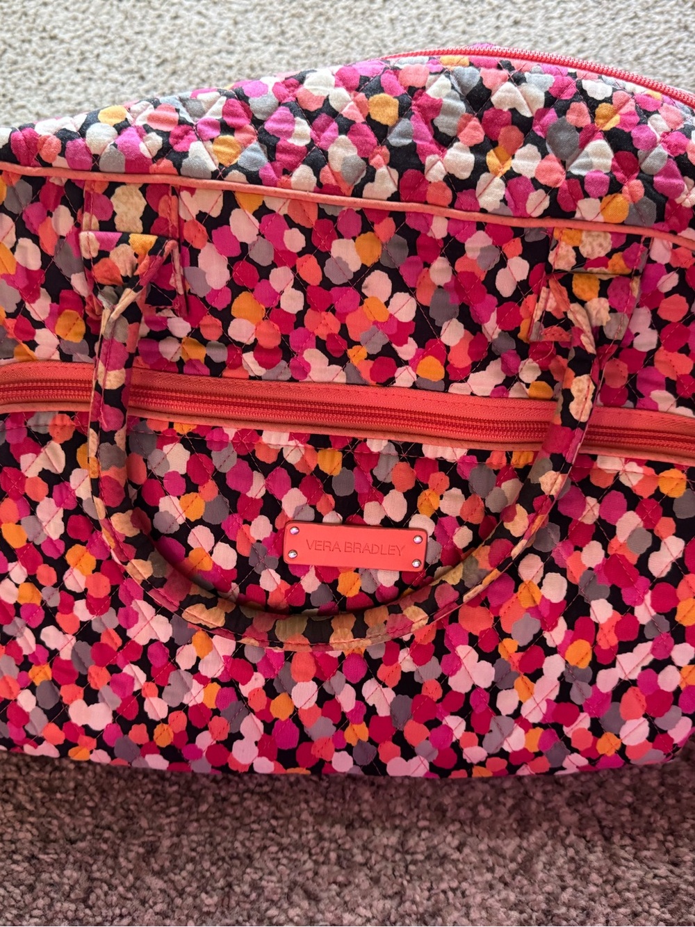 Vera Bradley Pink Multi Quilted Travel Bag